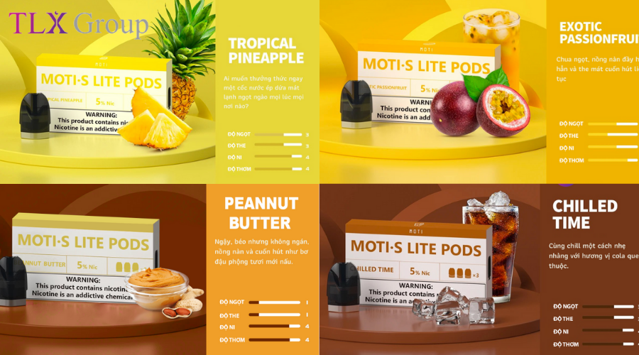 Các bộ sưu tập hương vị của Moti S-Lite Pod System